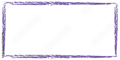 Crayon. Frame. Border. A hand drawn vector frame with a purple crayon or chalk scribble texture for a children's book, a school project, a creative poster, or a fun design element.