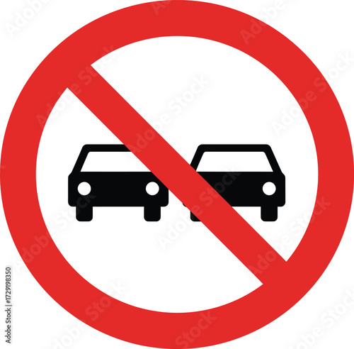 No overtaking prohibition sign vector eps scalable illustration icon