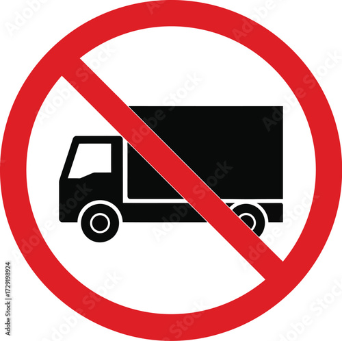 No trucks allowed sign vector graphic scalable illustration eps icon for traffic control