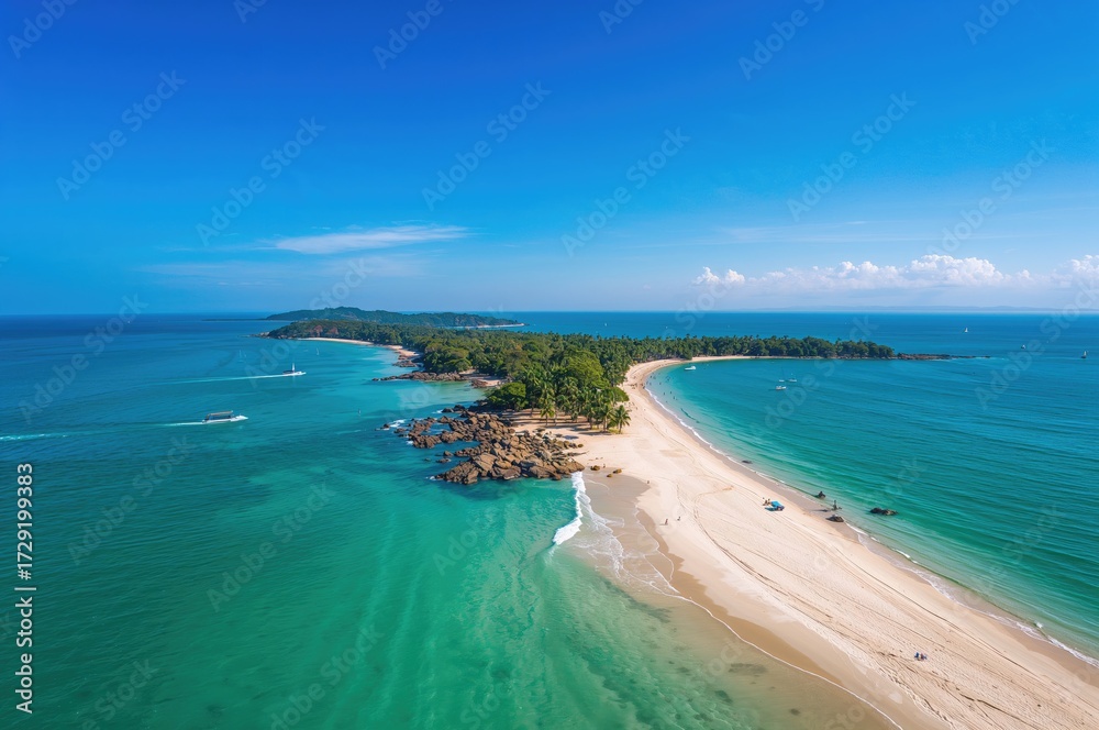 Obraz premium Bird's-eye view of a coastal sandy shore