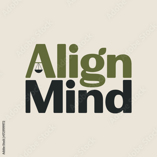 Align mind logo design represents calmness structured thought process and professional balance and harmony vector