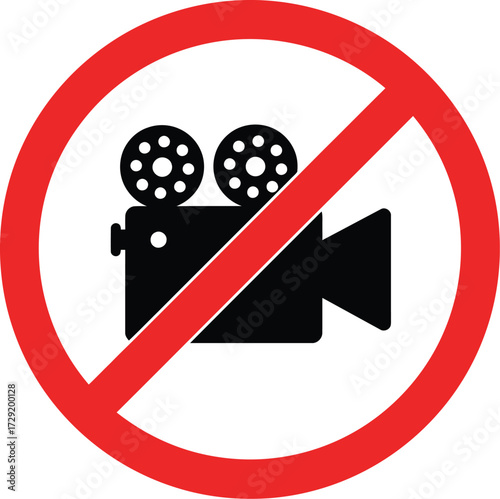 Prohibition sign vector graphic no filming allowed icon scalable eps file