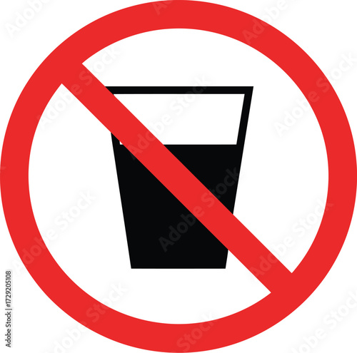 Prohibition sign vector illustration scalable eps icon no drinking graphic