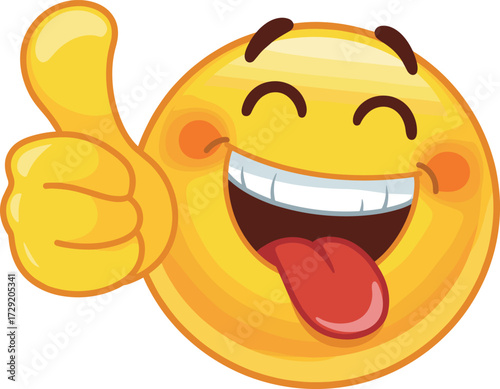 This is a classic thumbs up emoji Here's a title and keywords designed for Adobe Stock