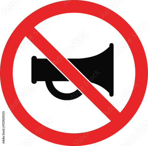 No horn icon vector scalable prohibition sign graphic for all purposes