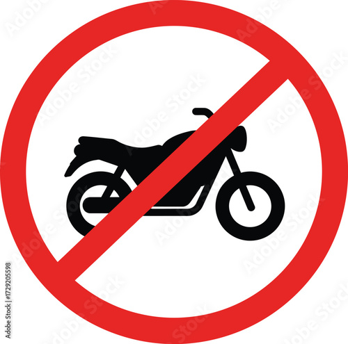 Prohibition sign vector illustration no motorcycles allowed scalable eps icon