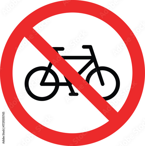 No bicycle symbol vector illustration for signage and warning graphics