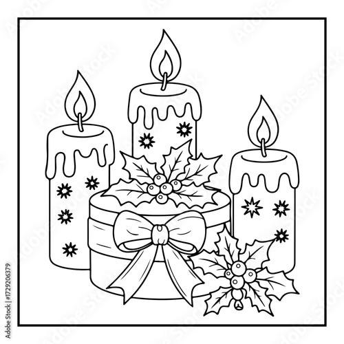 Cute Kawaii Christmas Coloring Book
