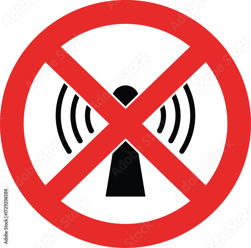 No wireless signal prohibition sign vector icon scalable eps for forbidden zone