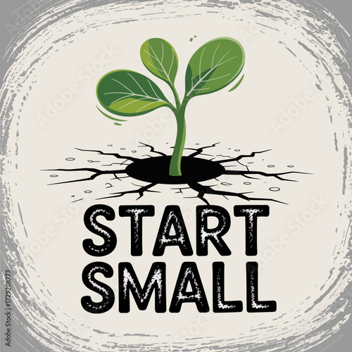 New plant sprouts through cracked earth symbolizing growth startup business development and the beginning of something great vector