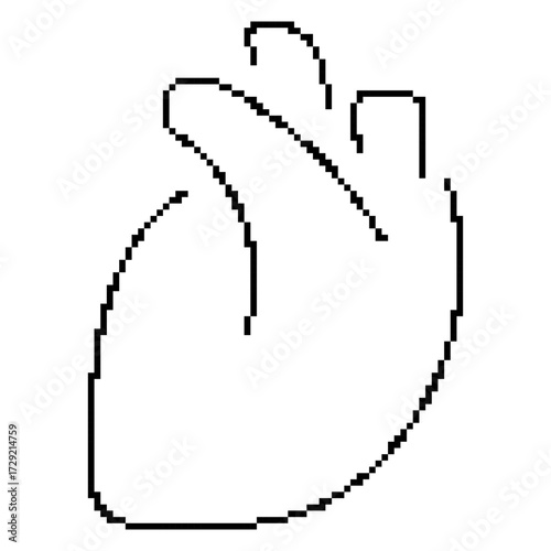 heart organ pixel icon, 8-bit. Isolated vector illustration.
