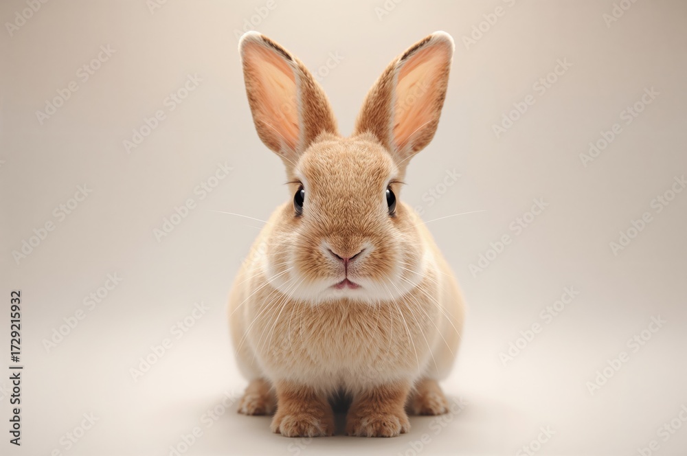 Fototapeta premium Adorable bunny against a plain white backdrop
