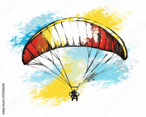 parachute in the sky