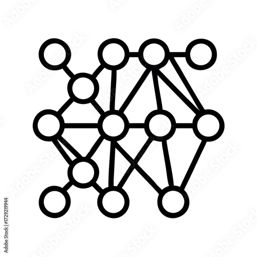 Abstract network of interconnected nodes and lines representing data or connections