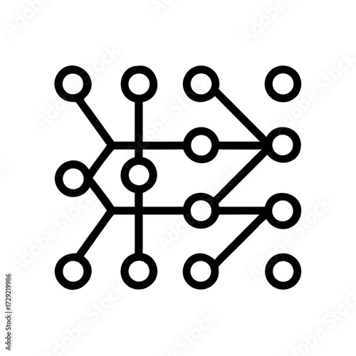 Abstract geometric pattern of interconnected circles and lines forming a complex network