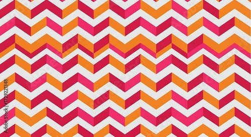 Vibrant Chevron Pattern A Colorful, Zigzag Design in Pink, Orange, and White