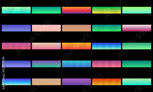 Abstract cyan gradient blocks on black background