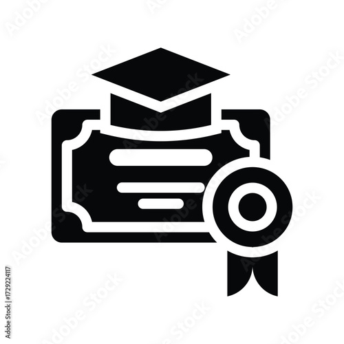 bachelors degree glyph icon illustration vector graphic.eps