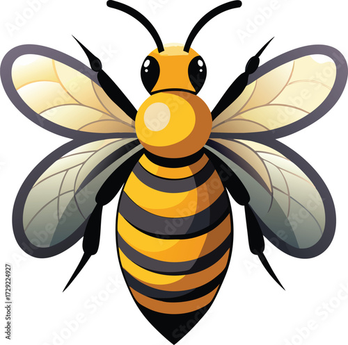 Detailed Honey Bee Vector Clipart Illustration for Nature and Environment Design