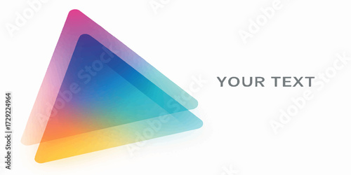 Colorful 3D paper origami abstract triangle logo design concept vector icon symbol template