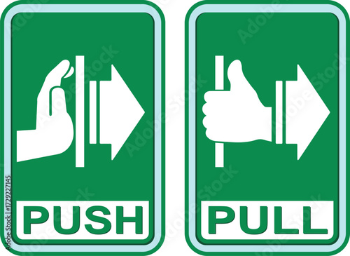 Push Pull Symbol Vector Design Templet