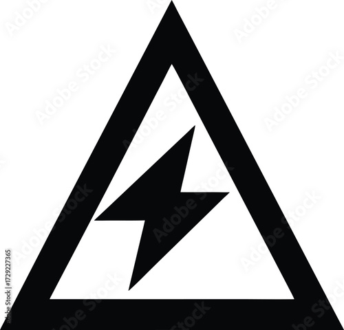 Warning symbol for electrical hazard and danger of electric shock