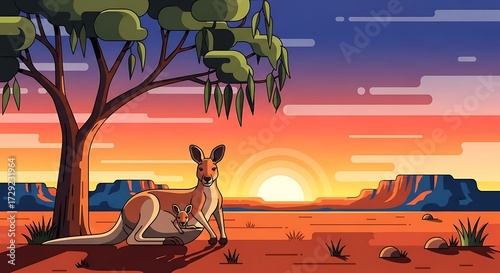 sunset in the desert