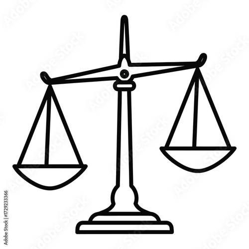 Symbol of justice scales of balance law and fairness legal equality symbol silhouette