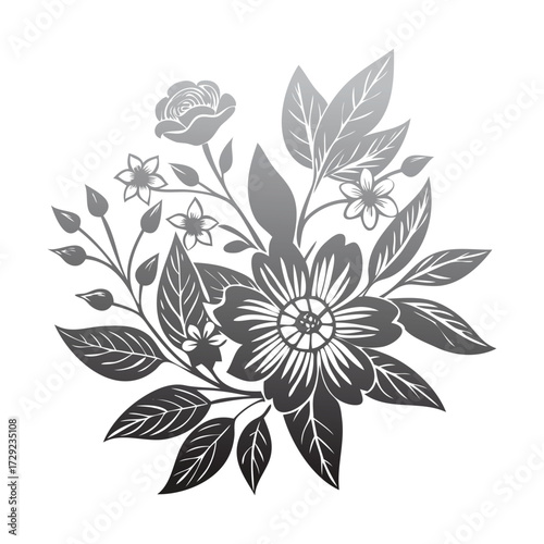 Botanical Line Art Floral Illustration