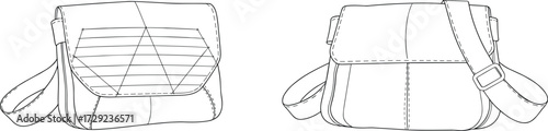 Handbag fashion illustration, shoulder bag drawing, front view design, flap closure detail, accessory sketch, women’s purse template, product concept, fashion accessory