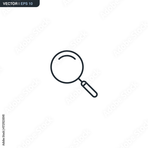 Magnifying glass, linear style sign for mobile concept and web design