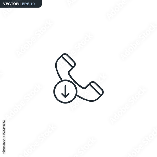 Outgoing calls, linear style sign for mobile concept and web design