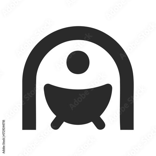Minimalist nativity scene icon depicting baby jesus in manger