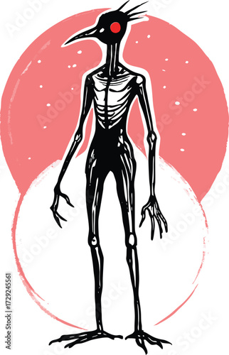 Ghostly humanoid figure illustration