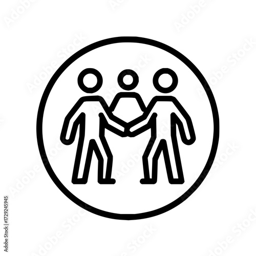 Teamwork collaboration partnership icon vector illustration concept for business and social interaction 100