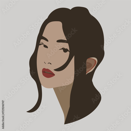 vector illustration of woman face