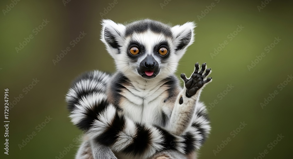 Obraz premium ring tailed lemur sitting