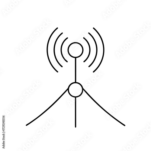 Outline drawing of a radio tower antenna silhouette