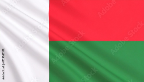 White for peace, red for sovereignty, green for hope—Madagascar’s flag rises in quiet strength, where coastal breath meets ancestral pride. It’s a banner of purity and resilience, stitched with island