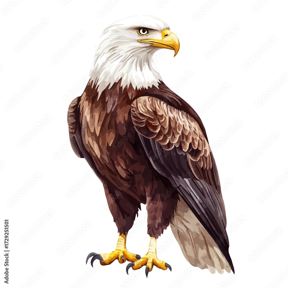 Obraz premium Eagle, watercolor clipart vector, isolated on a white background.