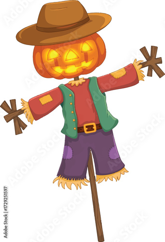 scarecrow with a pumpkin