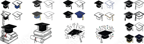 Black and white silhouette of a graduate with cap and diploma