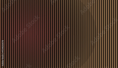 Bronze and gold vertical stripes background with metallic ribbed texture and warm gradient lighting, abstract curtain blinds backdrop for banners, web headers and posters, branding