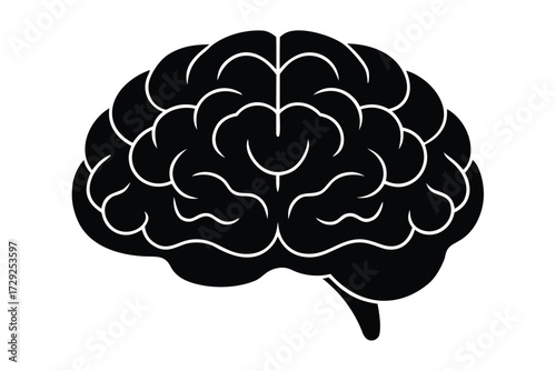 brain icon vector icon silhouette