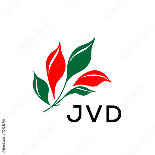 JVD Professional Plant Logo for Business Branding, JVD Later Logo, Nature Inspired Minimalist Logo Template, 
