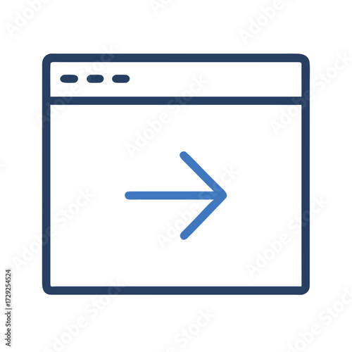 Web browser interface with forward arrow icon
