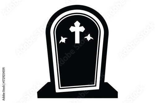 halloween tombstone vector icon