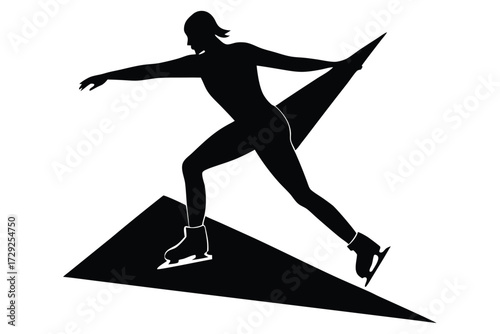 ice skating vector con silhouette