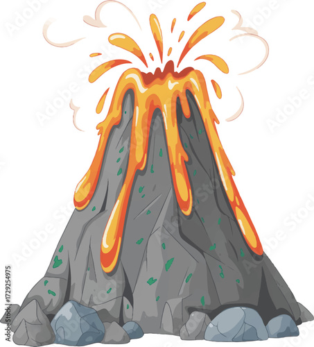 illustration of a volcano