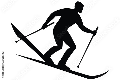 skiing vector con silhouette